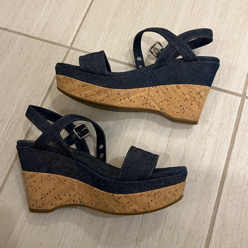 Miu miu denim wedges